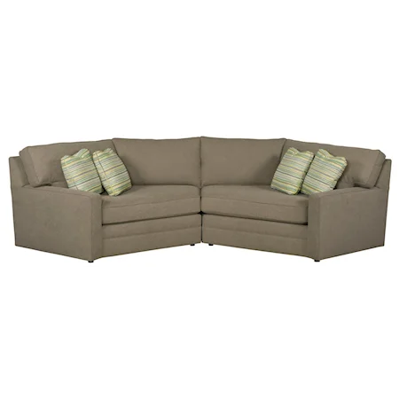 Custom 2-Piece Sectional Sofa with Cuddler Lounges